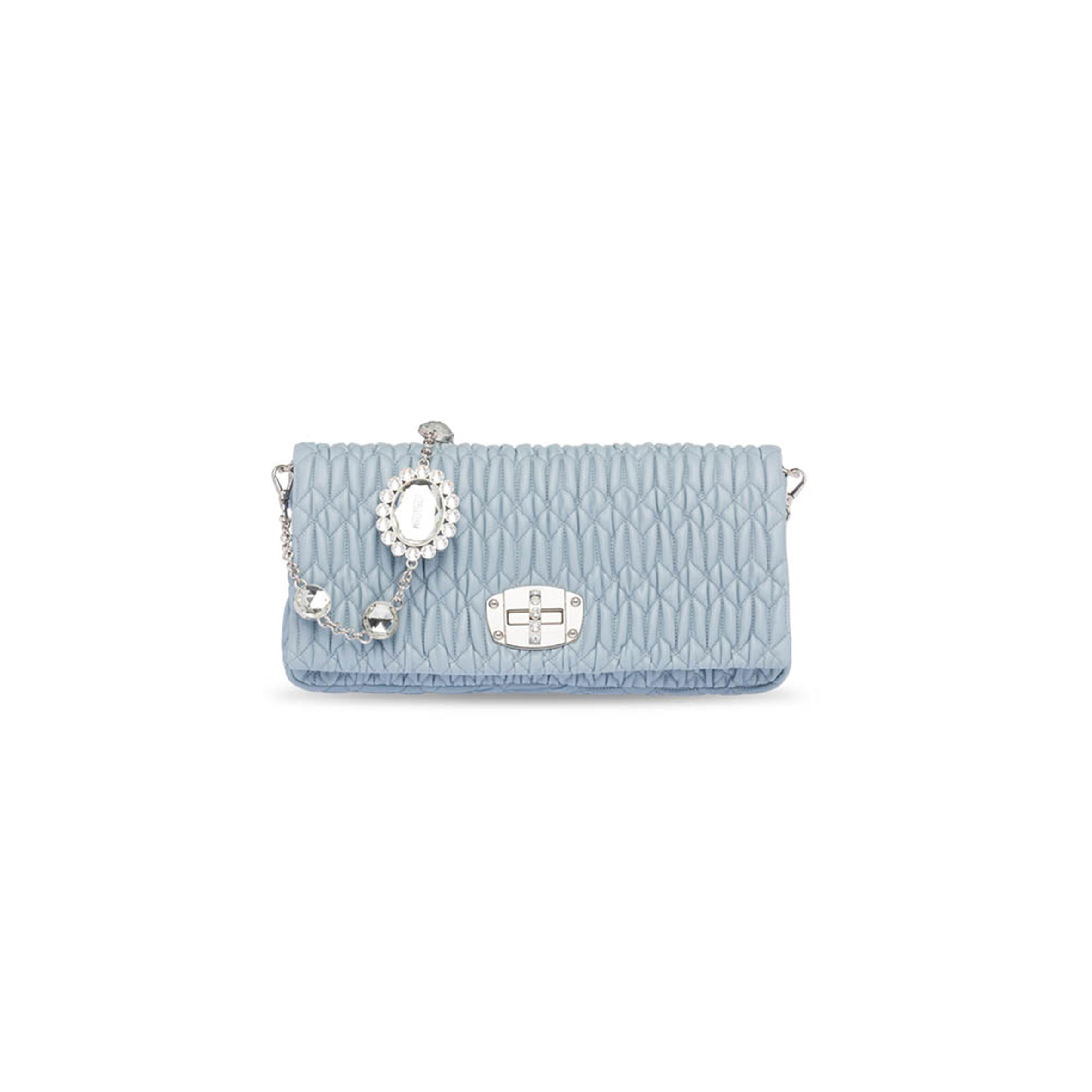 MIU MIU ICONIC CRYSTAL LEATHER BAG 5BD233 (28*14*3cm)